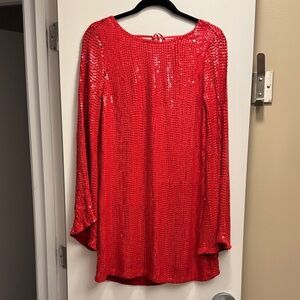 Show Me Your Mumu Open Back Sequin Long Sleeve Dress Sz S NWT